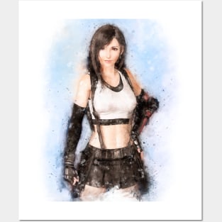 Tifa Lockhart FF VII watercolor 2 Posters and Art